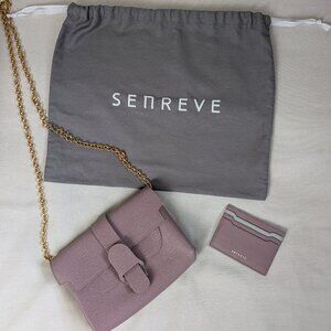 Senreve Aria Belt Bag in Lilac w/ Gold Chain & Matching Slim Wallet